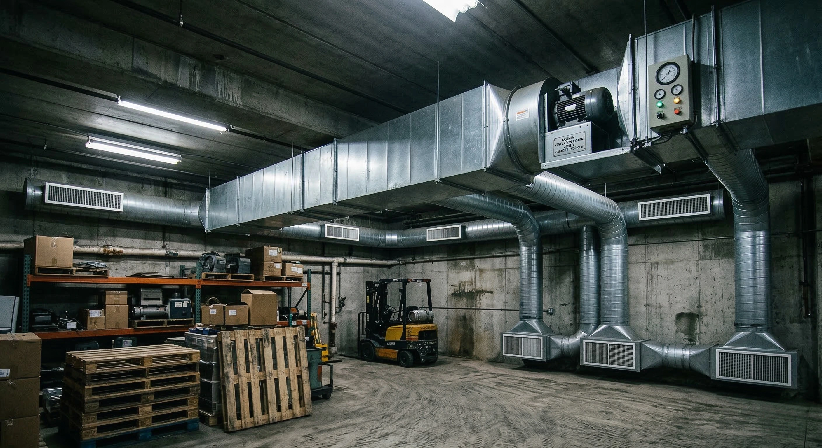 Ventilation system for warehouse